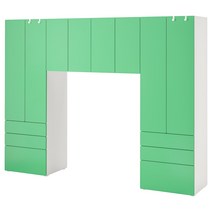 이케아 스모스타드 / PLATSA 플랏사 수납콤비네이션 - 화이트/그린 240x42x181 cm