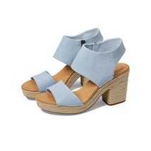 탐스 Valencia 플랫폼 여성슬립온 4센치 스니커즈 블루