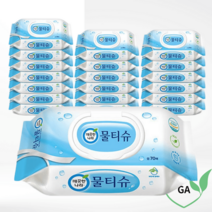 깨끗한나라 친환경물티슈 캡형 70매 20팩 e302, 물티슈 캡형 70매20팩 /국민물티슈 페퍼민트