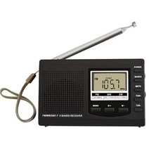 풀밴드 라디오 미니 FM/MW/SW 수신기 디지털 시계 AM/FM Dropship, 한개옵션0