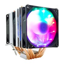 6 Heat Pipes CPU Cooler 4 Pin PWM RGB PC Quiet Intel A 1700 2011 1200 1150 1151 X7 [B00059409], CHINA, Rainbow light 3 Fan_LGA1700-11