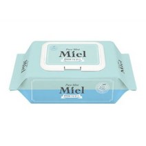 미엘 퓨어 민트 물티슈 캡형, 100매, 6팩