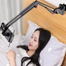 제이와이홀딩스 튼튼한 휴대폰 태블릿 거치대 침대 책상 고정, 1개, 블랙