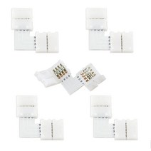 4 핀 커넥터 10mm 터미널 스플 라이스 L T I 모양의 RGB LED 스트립 라이트 바 어댑터 액세서리 키트 5050 점퍼 와이어, 06 5Pcs 10mm L 4Pin
