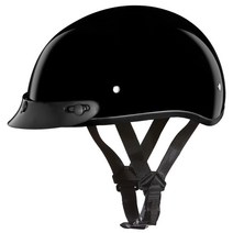 Daytona Helmets 하프 스컬 캡 오토바이 헬멧 DOT 승인 고광택 블랙 M USA 미국, Hi-Gloss Black, With Visor