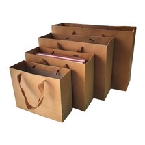 크라프트 무지 쇼핑백 가로형 친환경 종이가방 4종 택일 [스테디 홈]