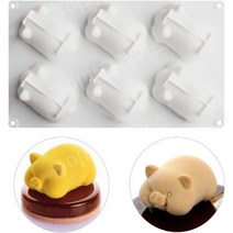 6 개 3D 돼지 케이크 베이킹 빵 귀여운 실리콘 금형 디저트 비누 석고 방향제 캔들 캔디