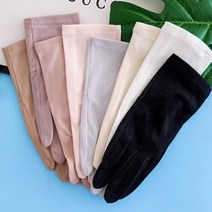 신페이드 여성 여름 봄 가을 장갑 운전 무지 터치 손가락 자전거 면 등산, 블랙
