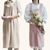 린넨 앞치마 유치원 선생님 보육 교사 바리스타 실습 주방 어린이집 앞치마 원피스, A타입, 그레이