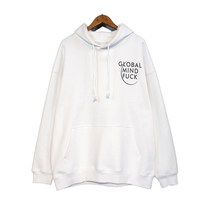 유럽과 미국 가을 솔리드 와이드 캥거루 포켓 긴팔 맨투맨 프린트 캐주얼 후드티