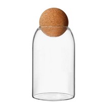 GHSHOP 주방 너트 가루 용 볼 코르크 밀폐 보관 용기가있는 유리 병, 700ml, 유리와 코르크