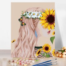 MENYUE 드림걸즈 페인팅 DIY 정물화그리기 세트 40 x 50 cm 슈트, 40x50cm, 해바라기