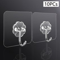 투명 강력 접착 벽걸이 후크 10 개 진공 흡입 컵 무거운 욕실 스테인레스 스틸, 5pcs