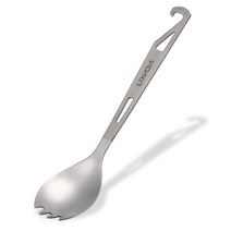 lixada 2 in 1 야외 티타늄 스푼 캠핑 식기 병따개 피크닉 저녁 티타늄 107