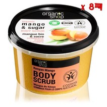 Organic Shop Mango and Sugar body scrub for silky skin 오가닉샵 망고 앤 슈가 바디 스크럽 포 실키 스킨 250ml 8팩