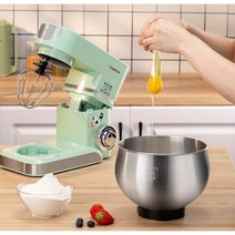 카페 반죽기 스탠드믹서 베이킹 빵반죽 스콘 소금빵, 5L, 5L 그린(1200W 스테인리스-더블 배럴)