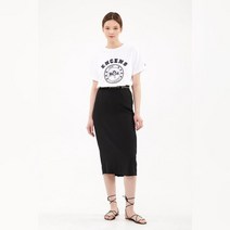 지컷 로고 밴딩 실키 스커트(7222235001) 02