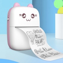 휴대용 미니 포켓 블루투스 감열식 포토프린터 모바일 노트, 핑크(프린트용지1롤증정)