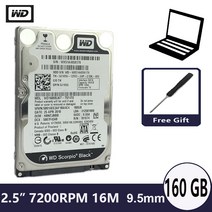 HDD wd 블랙 160GB 2.5인치 sata ii 내부 하드 디스크 드라이브 hdd