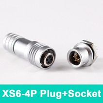 XS6 항공 플러그 소켓 2Pin 6mm 퀵 커넥터 푸시-풀 소형, 03 XS6-4PIN