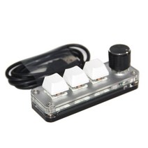 휴대용 미니 3 키 키보드 프로그래밍 가능한 사용자 정의 바로 가기 USB 기계 핫 스왑 컴퓨터 음악 플러그, 한개옵션2, 01 Olive, 01 블루 스위치