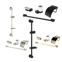 욕실용품모음 휴대폰거치휴지걸이 슬라이드바 수건걸이 컵받침 비누받침 4품세트, O1, 블랙