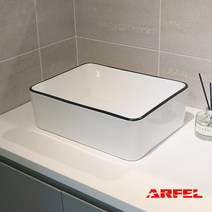 ARFEL 아르펠 도기 사각 블랙테두리 탑볼세면기 H-263B, 블랙263B-c33, 직관트랩