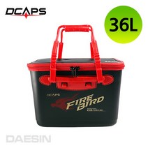밑밥통 낚시밑밥통 하드밑밥통 두레박 살림통 36L 블랙, 단품