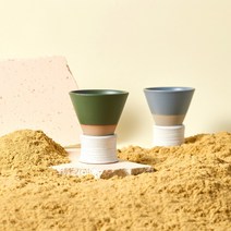 세라믹이천 술잔 세트, 세라믹술잔 ( 애쉬 블루 ), 세라믹술잔 ( 딥 그린 )