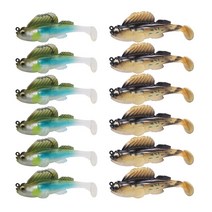 [QISHENG] 배스 루어 슬리퍼 바닥공략 스웜베이트 쉐드웜 소프트베이트 12개입 세트, TTY혼합 색상4#-5, 55mm/9g