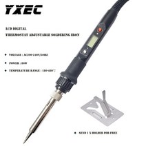 버닝 우드버닝 납댐 burning 936H 80W 디지털 전기 납땜 인두 키트 세트 온도 조절 가능한 220V 용접 도구 세라믹 히터 900M 철 팁 재 작업, 936H 블랙, 1개