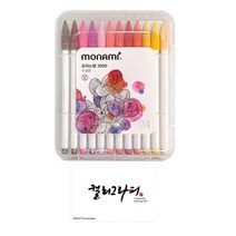 모나미 프러스 수성펜 3000 24종 + 캘리그라피 패드 60p 세트, 혼합, 4세트