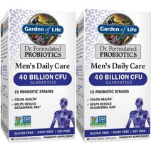 가든 오브 라이프 Garden of Life Mens Daily Care 가든오브라이프 맨스 남성 15종 균주 프로바이오틱스 400억 CFU 유산균 30정 2병, x, 1개
