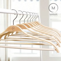 마마행거 프리미엄 논슬립 벤트우드 원목옷걸이 10P, 벤트우드 Medium (42.5cm)