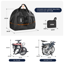 전기자전거 짐받이 가방Rhinowalk-Brompton 3Sixty 접이식 자전거 보관 가방 14-20 인치 휴대용 운반, 01 For 14-16 Inch Bike, 한개옵션1
