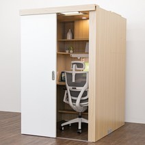 아이디어스터디 1인실 독서실책상 스터디룸 슬라이딩도어 오른쪽문 슐레이먼오크, 책상단품, 뉴 와이드 자연광 POWER LED 그린+천장LED등, 선택하지 않음