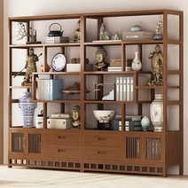 원목 쇼케이스 빵 케이스 랙 스타일 션 사무실 단단한 나무 미니멀 차 디스플레이 캐비닛, [18] 80 6층 펜스 구간