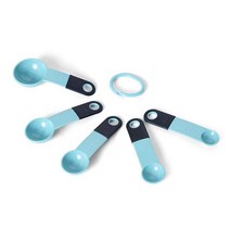 키친에이드 클래식 계량 스푼 5종 세트 아쿠아 스카이 블랙, Aqua Sky/Black Set of 2