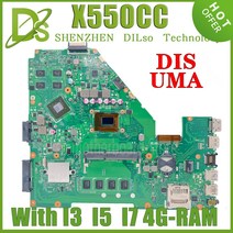 노트북 메인보드 KEFU X550CC ASUS Y581C R510C 노트북 마더 보드 REV2.0 2117U I3 I5 I7 4GB GT720M 테스, I5-3TH 4GB GT720 740