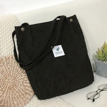 캔버스가방 에코백 도시락 미니 토트백 방수 코듀로이 숄더 백 에코 쇼핑백 학생 책가방 캐주얼 핸드백 여행 화장품 키 휴대폰 태블릿 컴퓨터 토트, blcak