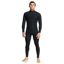 Quiksilver 남자 남성용 3/2 세션 백 지퍼 잠수복 - 타임 S, Black