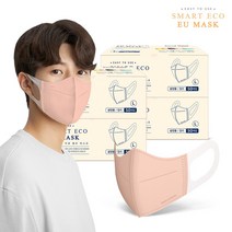 스마트에코 이유 성인용 코랄핑크 200매 새부리형 국내생산 마스크
