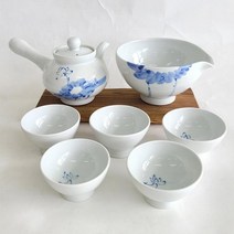 백자 청화연꽃 5인 다기세트