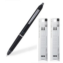 파이롯트 프릭션 볼 노크 존 0.7mm 지워지는 볼펜 세트, 프릭션 존 0.7mm 올타임블랙+리필 2개 세트