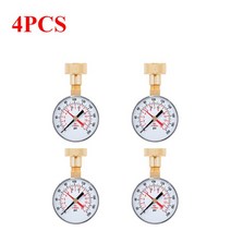 메니폴드 진공 압력 게이지 측정 에어컨 1-5pcs 압력계 0-200 PSI 다이얼 디지털 테스터 멀티 0-14 Bar 3/4 quot워터 펌프/RV 호스 용, [04] 4pcs Pressure Gauge, 1개