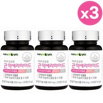글루코실 세라미드 인도 곤약 감자 추출물 먹는 피부 보습 수분 보충 영양제, 3병, 30정