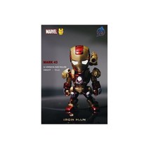 아이언맨 피규어 13cm 슈퍼 영웅 미니 에그 어택 LED 패트리어트 PVC 장난감 박스 포함 히어로, 그레이