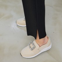 여성 스니커즈 가죽 슬립온 키높이 운동화 베이직스타일 발편한 4cm