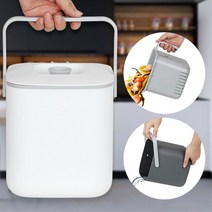 국산 분리 배수통 3L 음식물 뚜껑 쓰레기통 음쓰통 가정용 잔반처리 식당용, 음식물쓰레기통 그레이