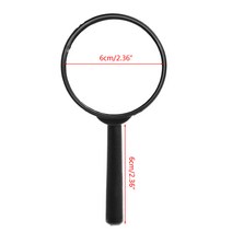 미니 포켓 돋보기 유리 핸드 홀드 60mm 5x 돋보기 돋보기 읽기 유리 렌즈 책 신문, 검은색